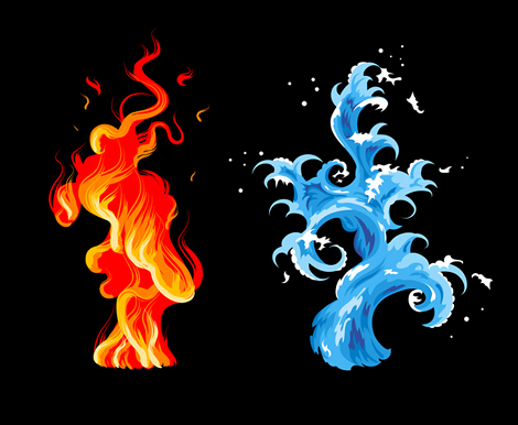 Огонь и вода: символы противоположности
